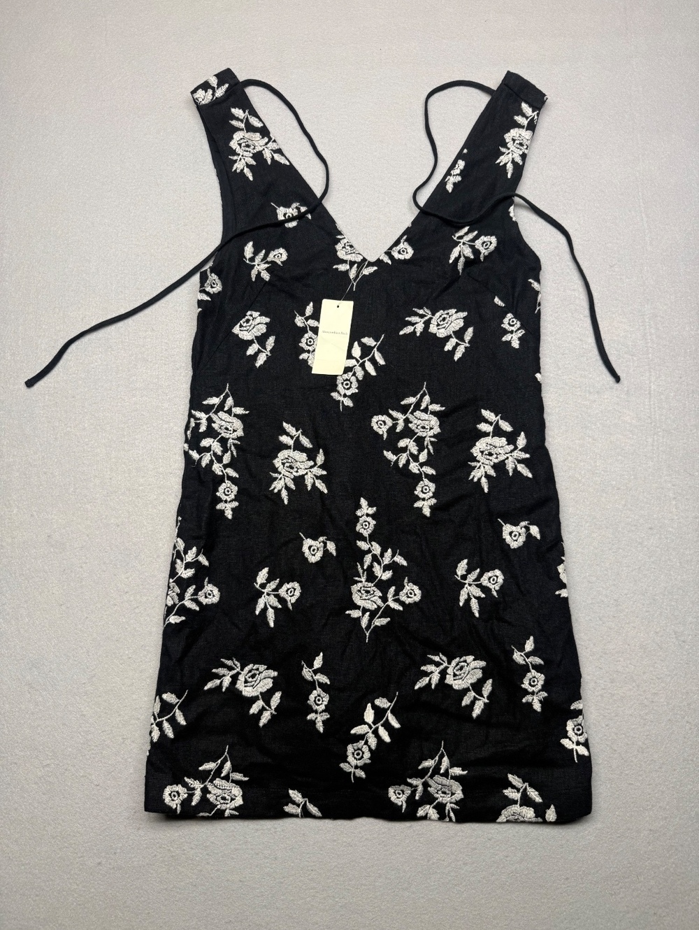 Abercrombie & Fitch Floral Embroidered Dress Women XS Black